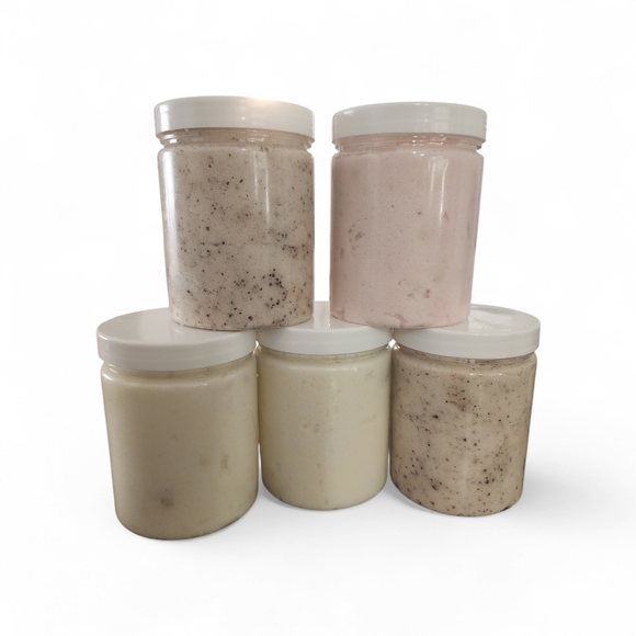 Handcrafted Whipped Shea Butter Sugar Scrub | Organic Spa Exfoliant| Choose One - Picture 2 of 3